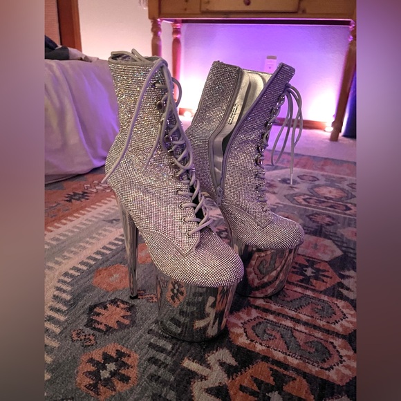 Sparkley Pleaser Boots size 7 - Picture 1 of 4